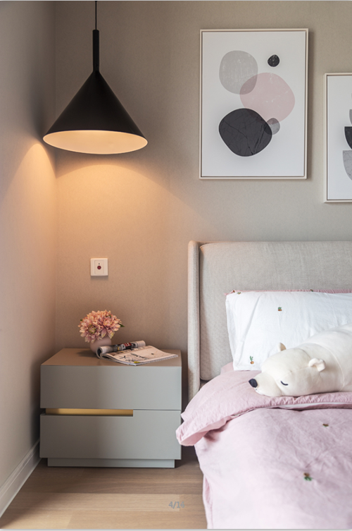 90㎡现代北欧风，粉色梦幻空间-32