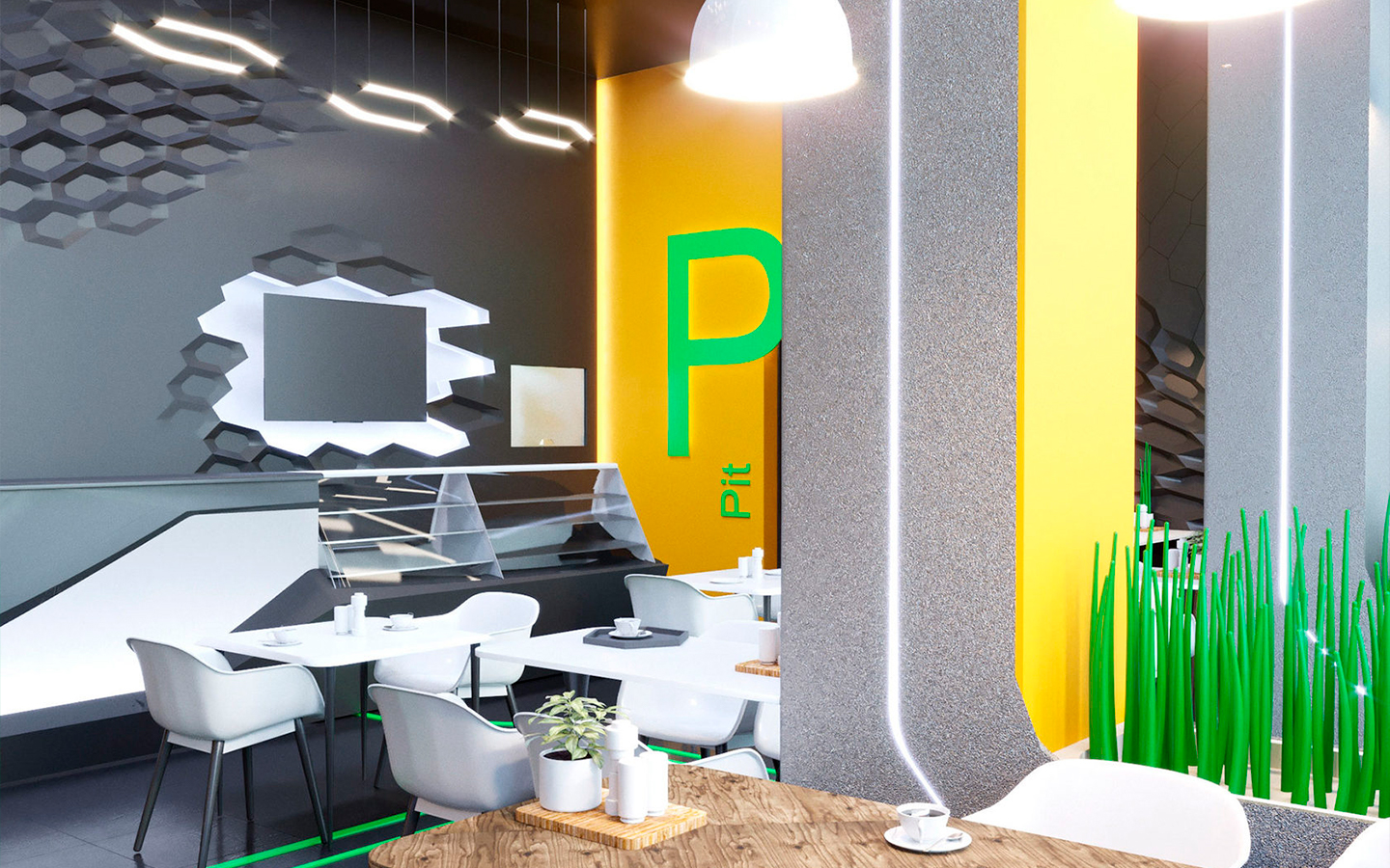PitStop 咖啡厅室内设计丨乌克兰切尔尼戈夫丨Iurii Kygorodtsev 等-3