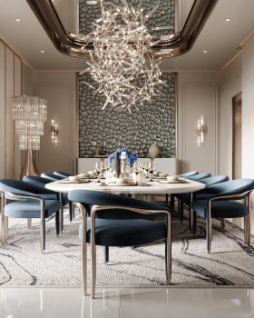 Dining Room 室内设计丨阿联酋丨Black N White