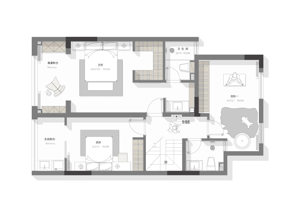 澳华大宅 · 现代简约叠墅设计丨澳华设计师张新发-33