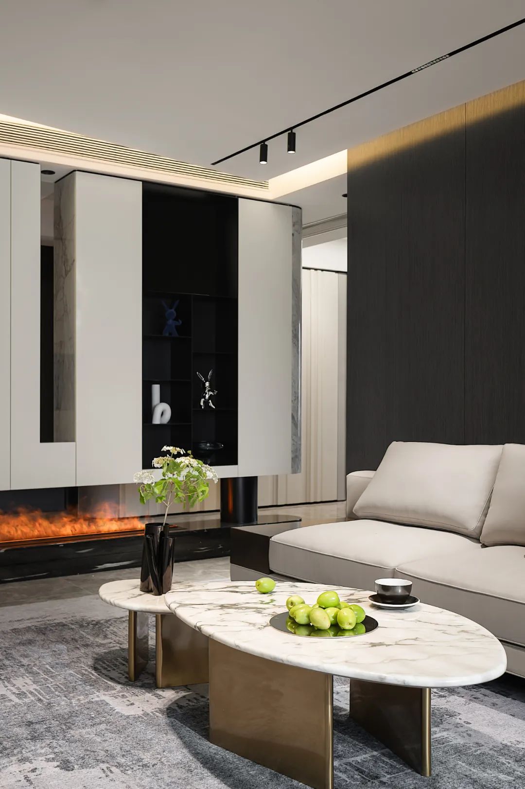 谁来了都说我家拉高了全小区颜值！180㎡大平层精装爆改，气质私宅就该这么装~-42