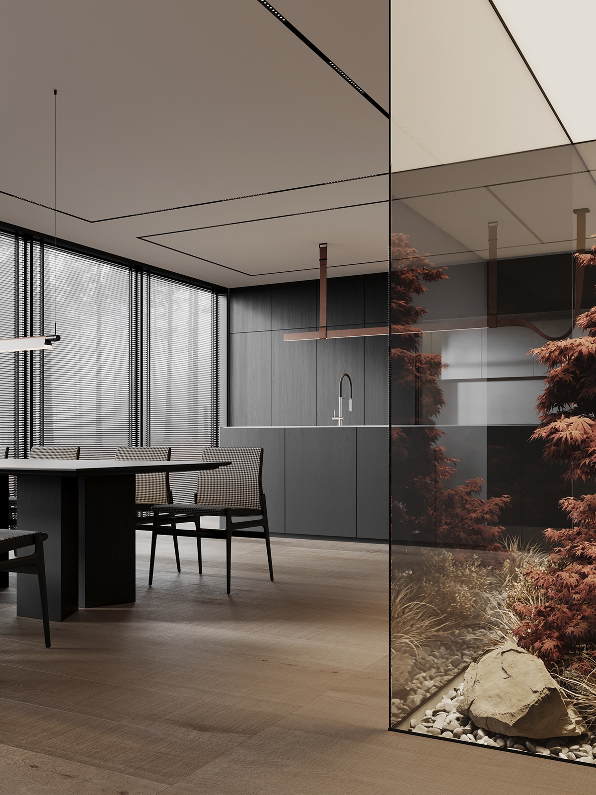 黑色极简风丨中国合肥丨鹏大空间设计表现-5