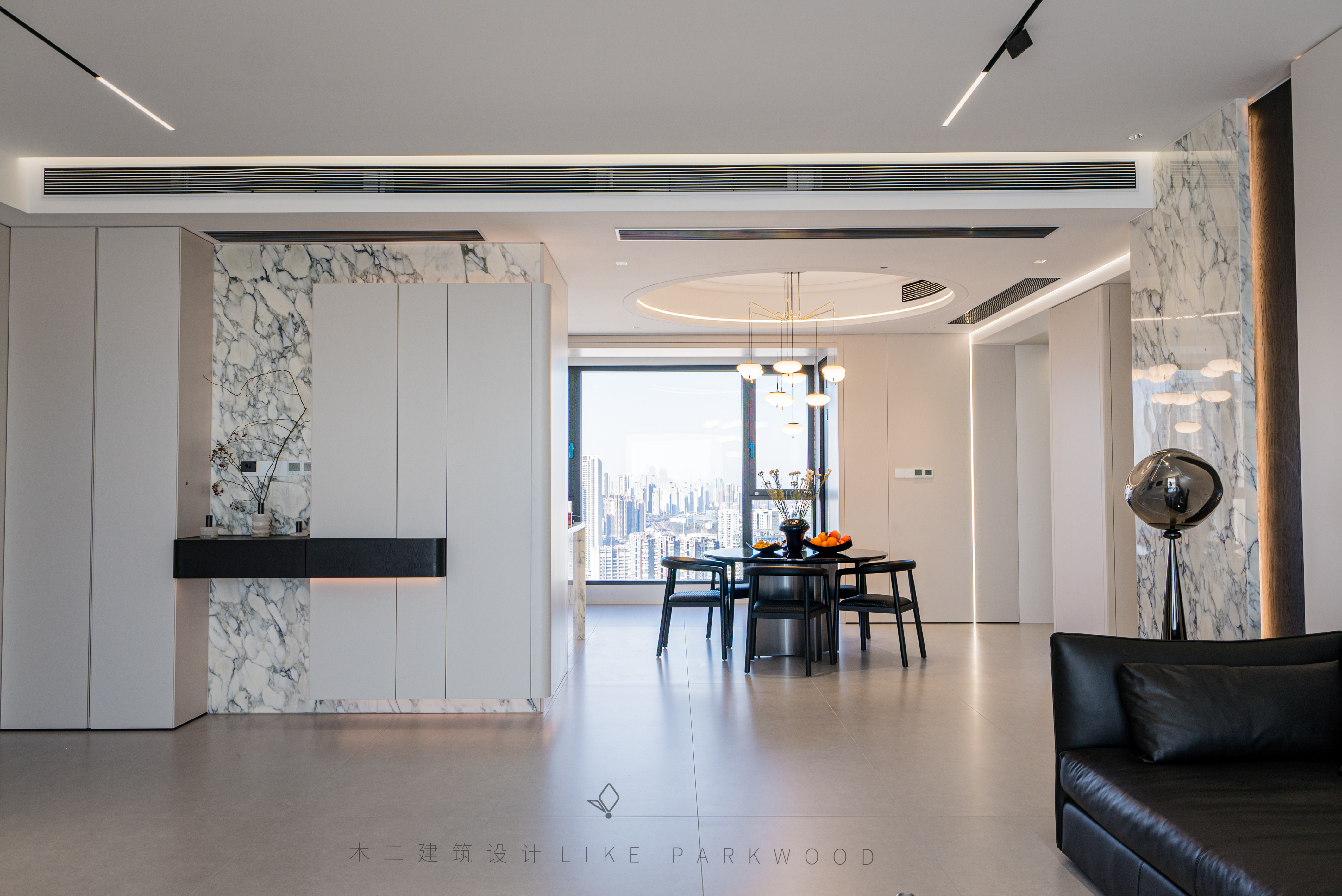 木二设计|298平极简滨江平层-3