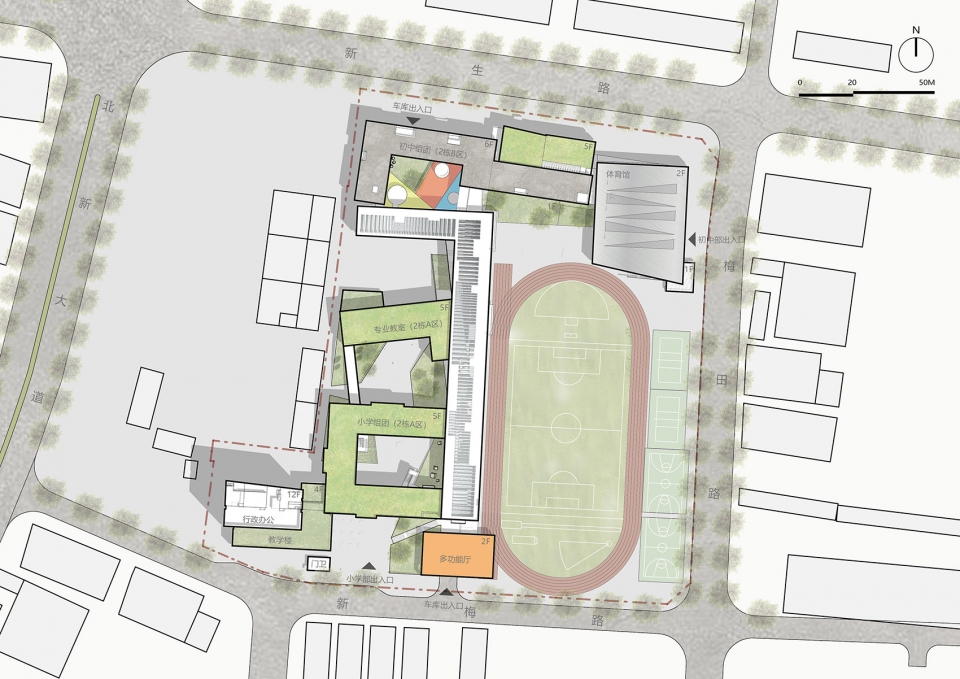 华中师范大学附属龙园学校 | 绿色校园，互动空间-93