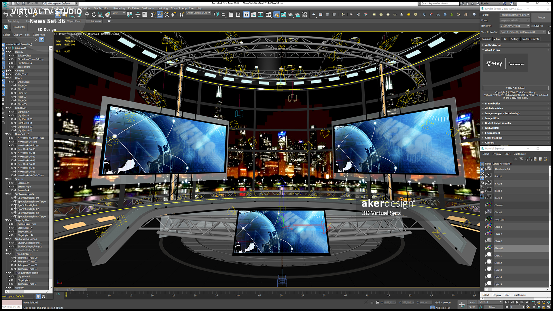 虚拟电视演播室新闻场景 36-19