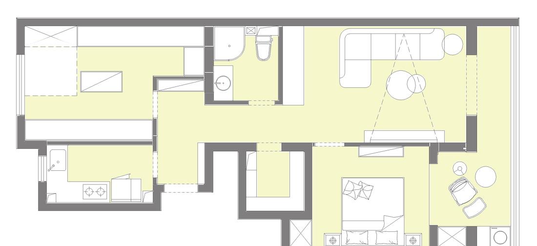 80㎡粉色阳台少女心住宅设计-11
