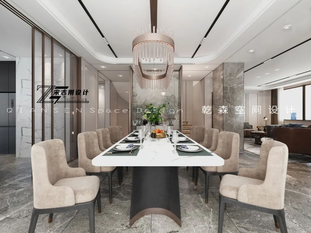 意式轻奢三江别墅丨乾森空间设计-18