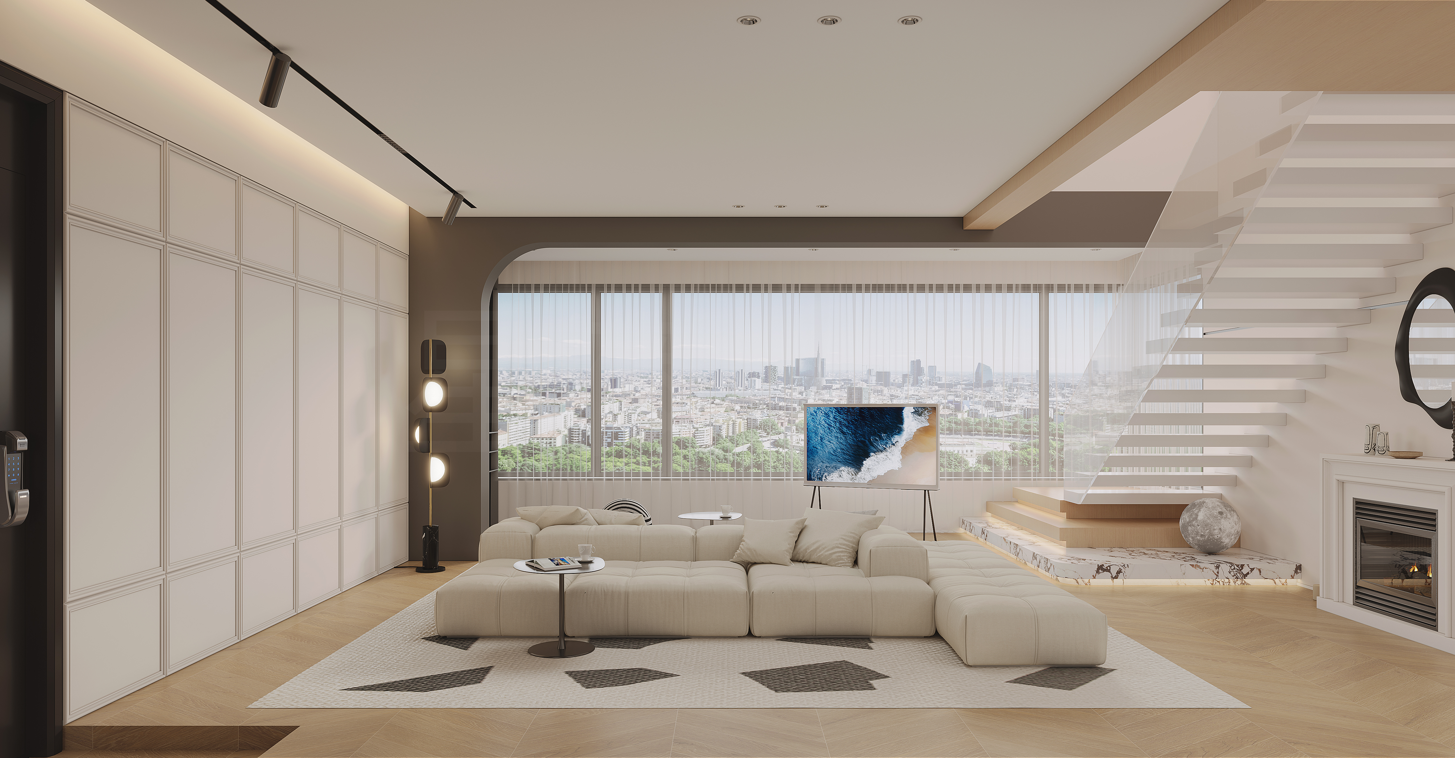 现代风格别墅效果图-15