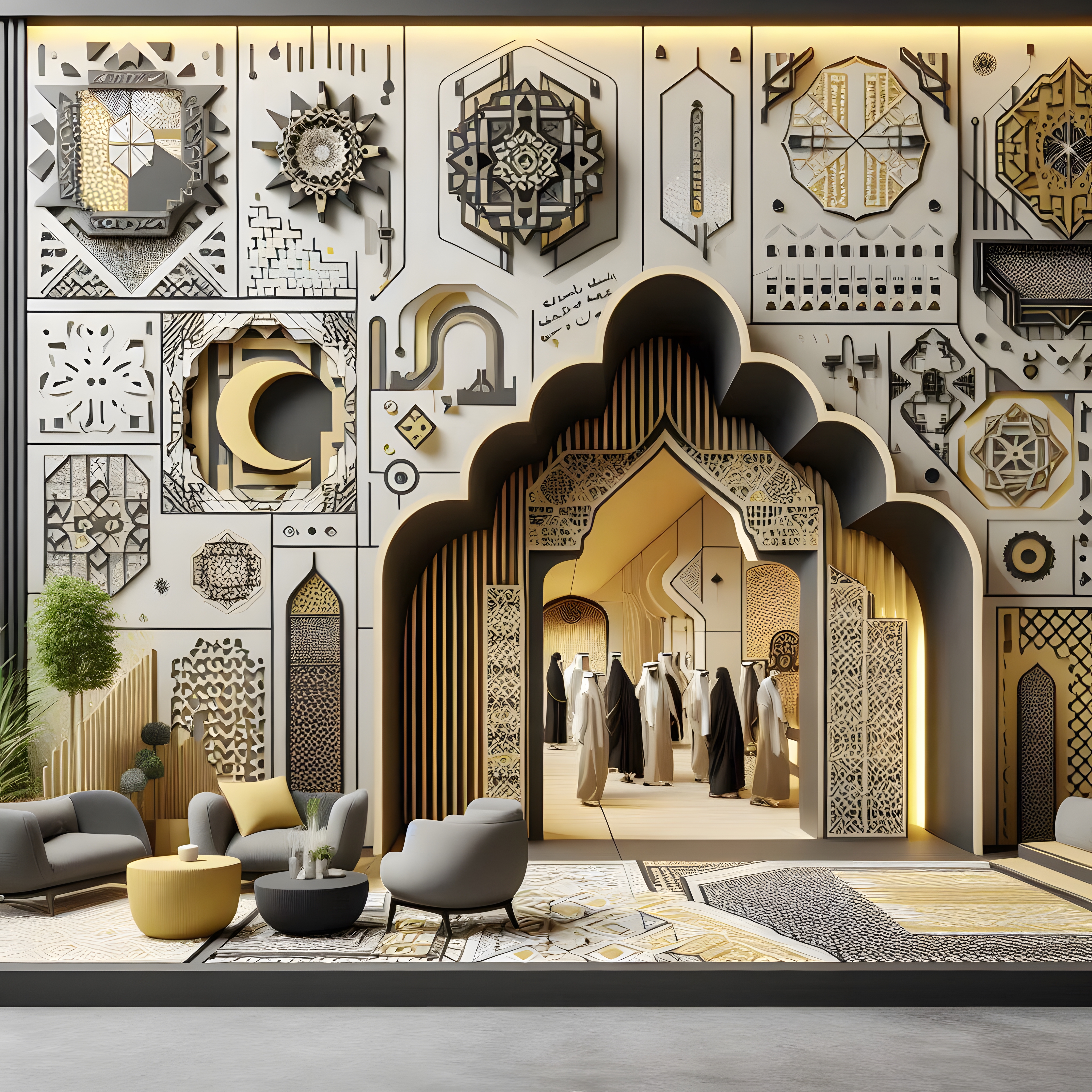 The door arch design with Arab cultural characteristics-19