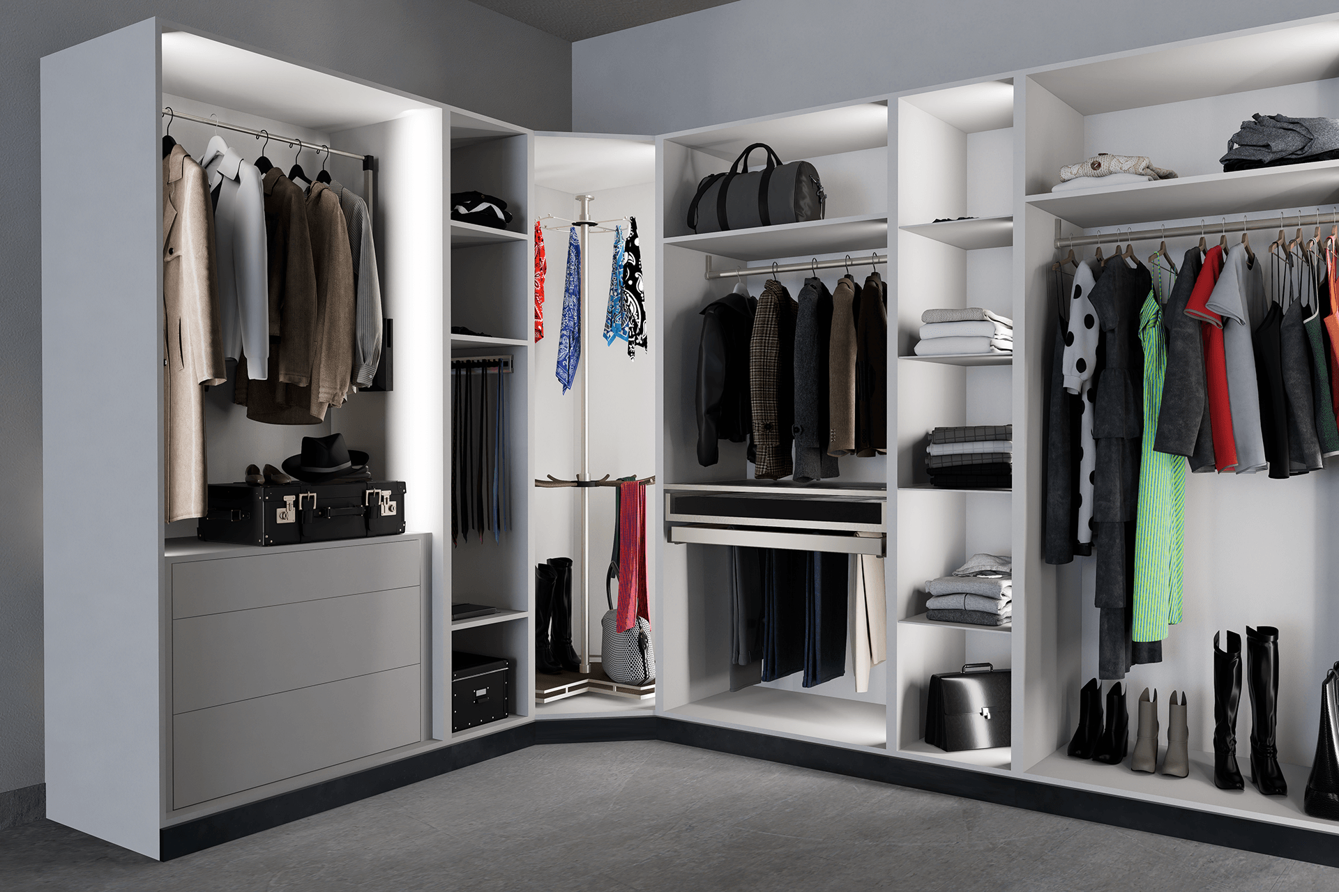 步入式衣帽间及衣柜设计-11