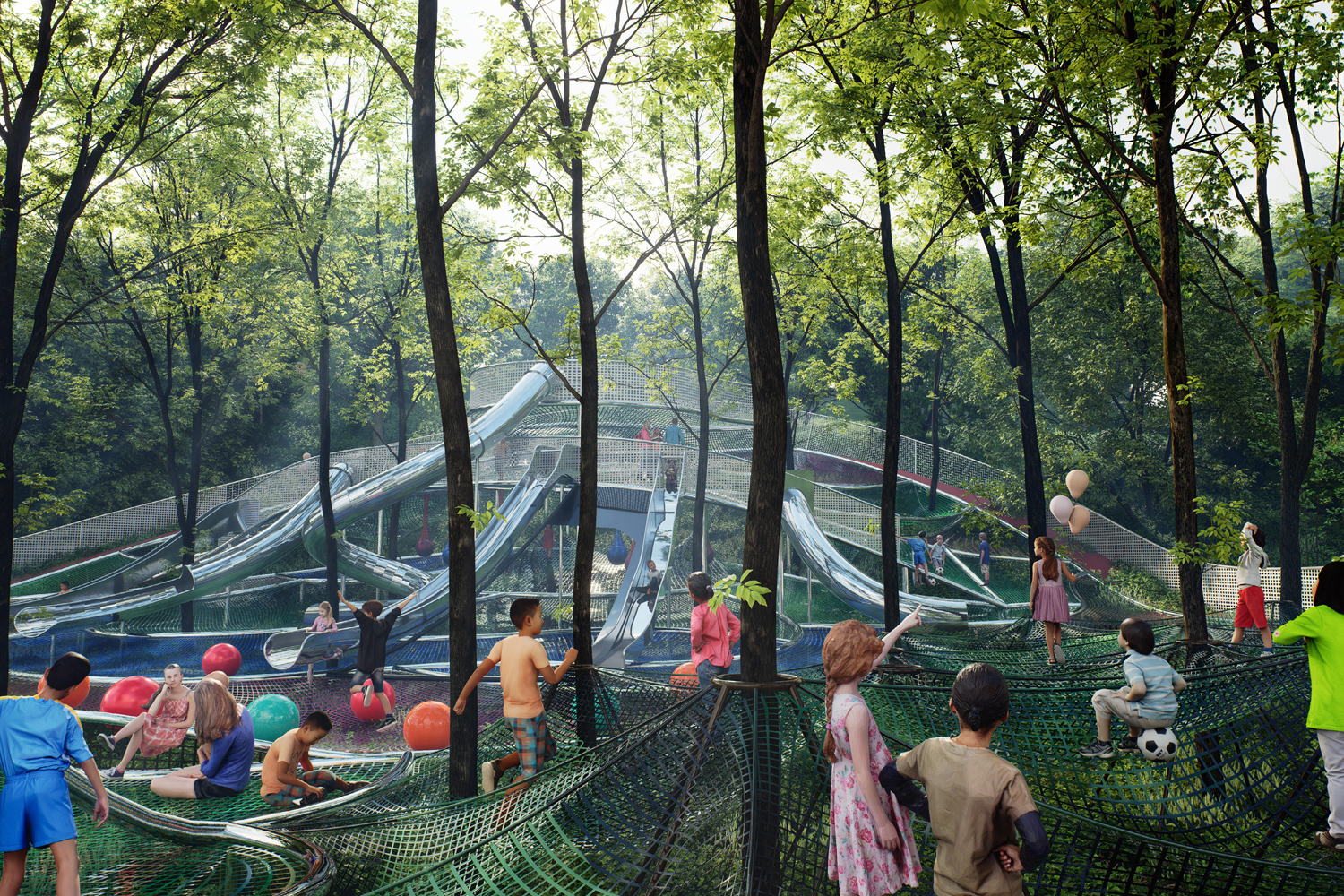 重庆万华麓湖麓悦麓溪湖麓悦公园SU模型-2