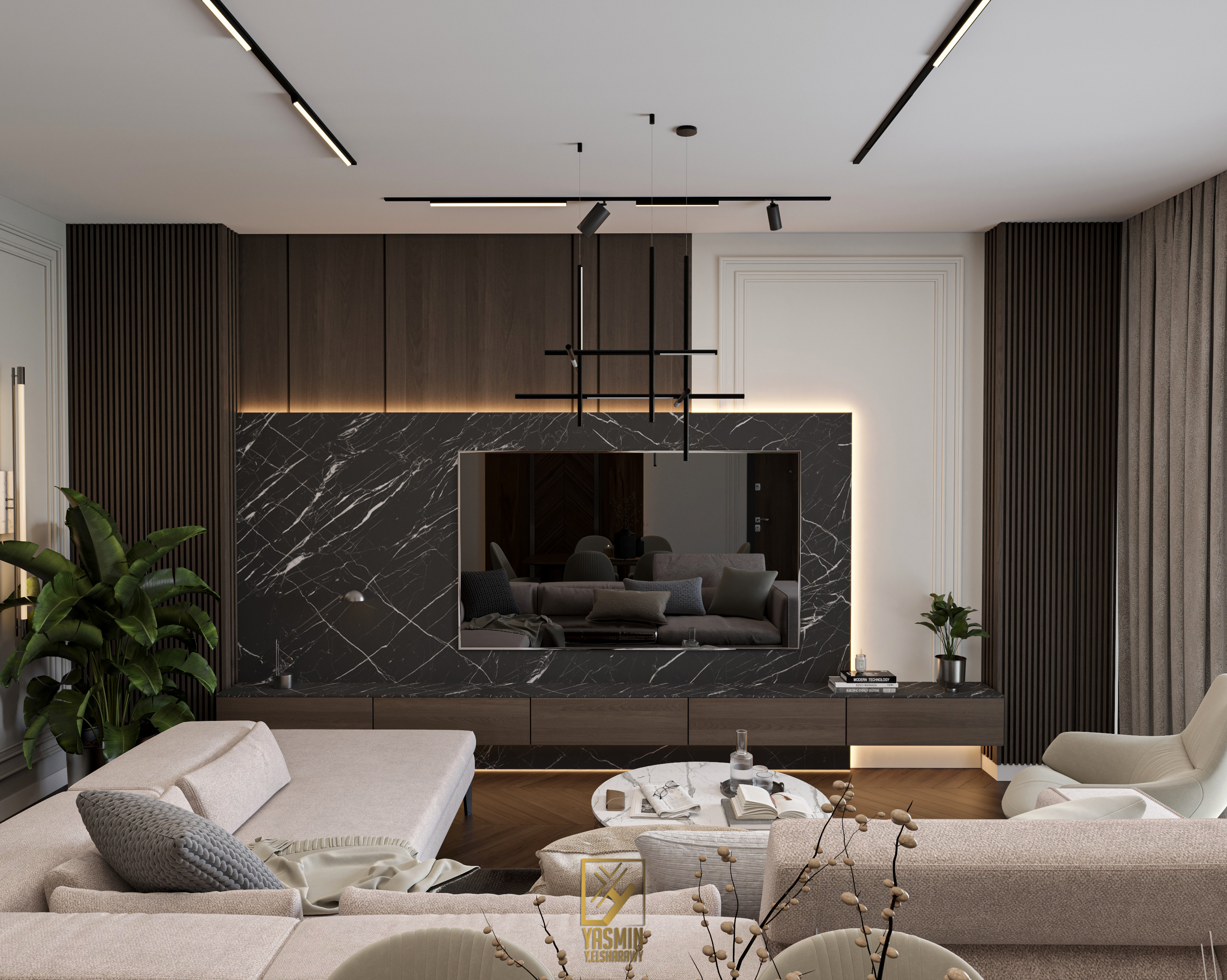 现代当代风格接待厅设计丨yasminy.elsharawy-12