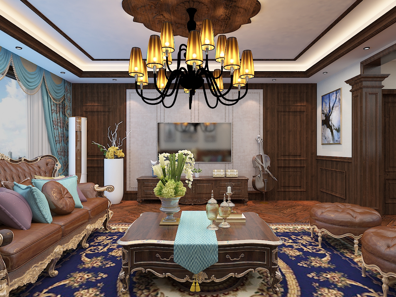 美式轻奢客厅设计，精致质感一触即发-8