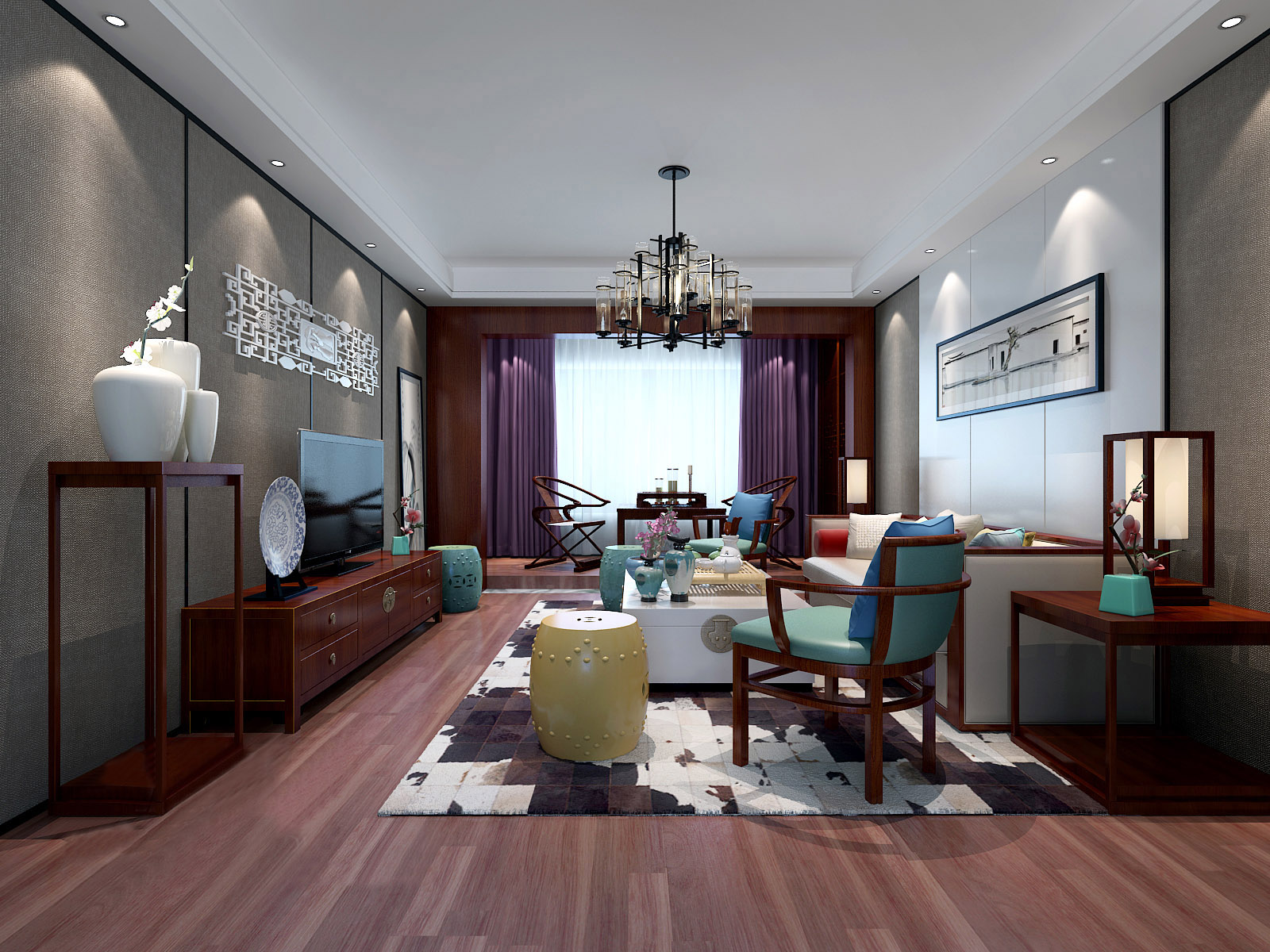 新中式 中式古典 奢华家装别墅样板房-14-35