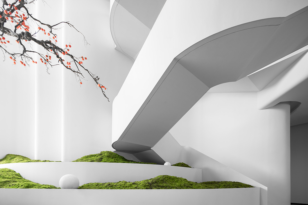 光与几何的极简艺术空间 · 绿意盎然的梦幻家居会所丨大诺营造-21