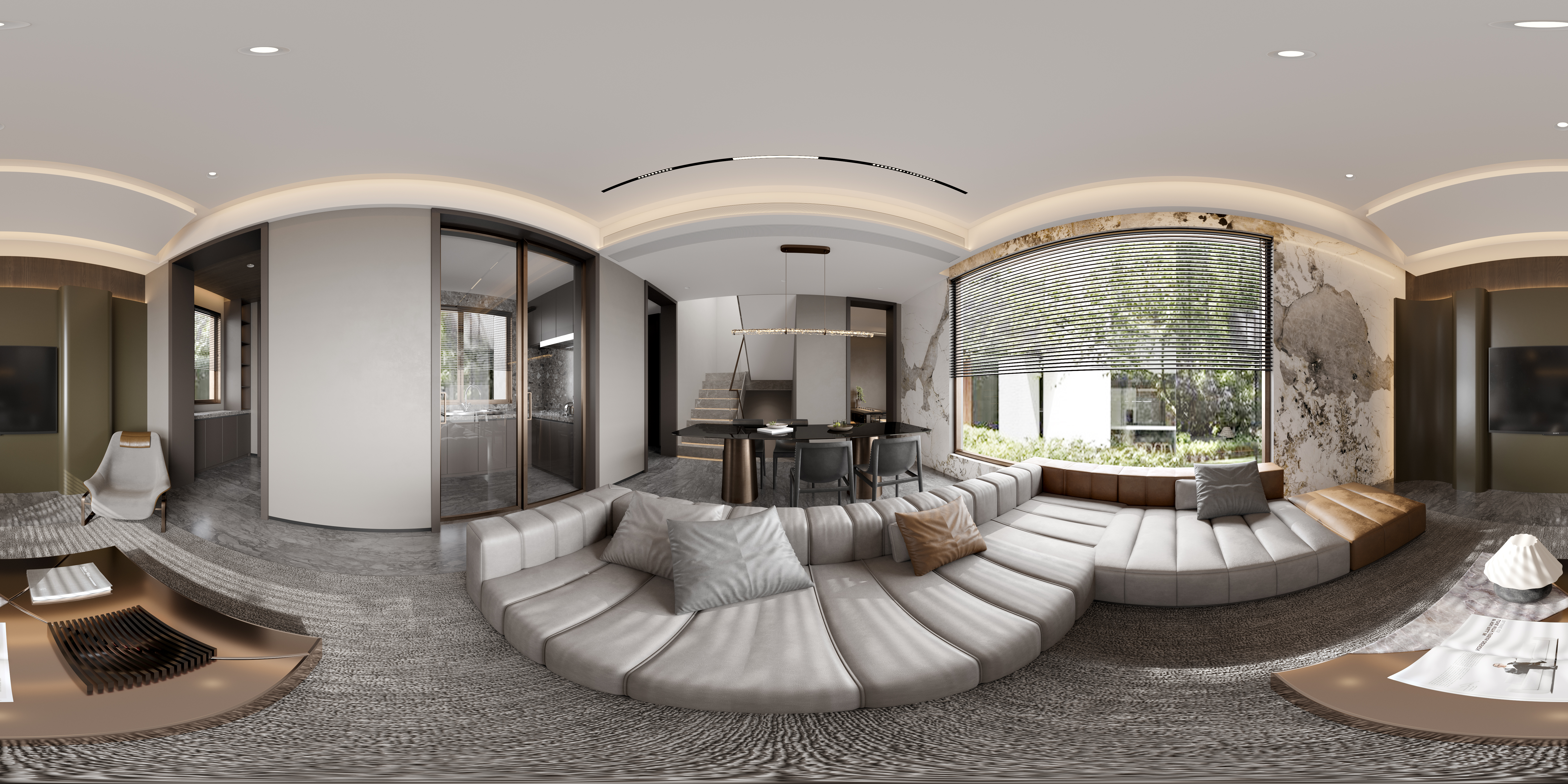 别墅一二层设计，室内简欧-5