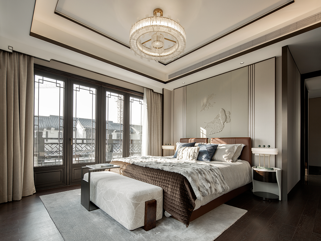珠海新中式装修的卧室-21