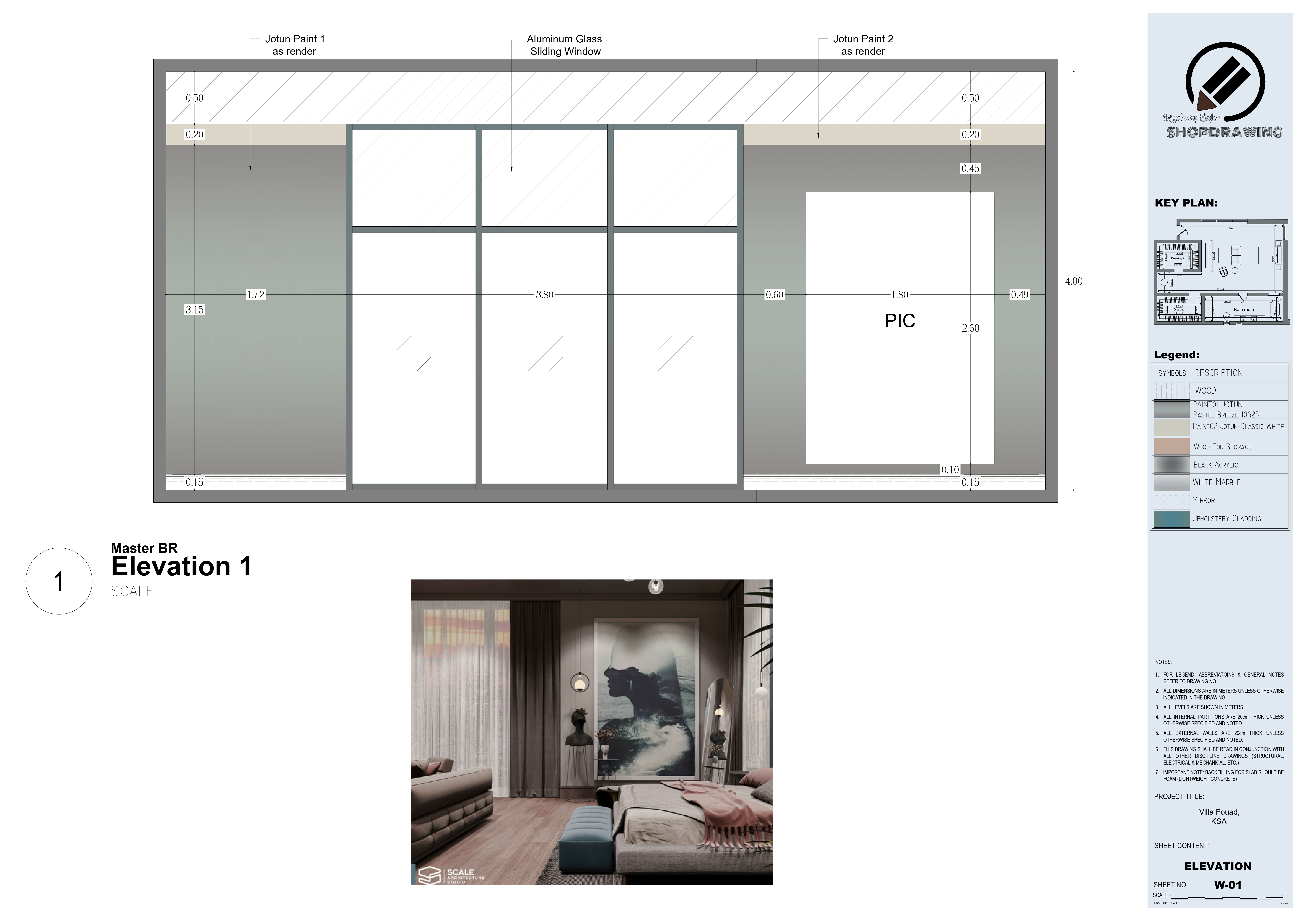 Shop Drawing For Master Bedroom in KSA-2