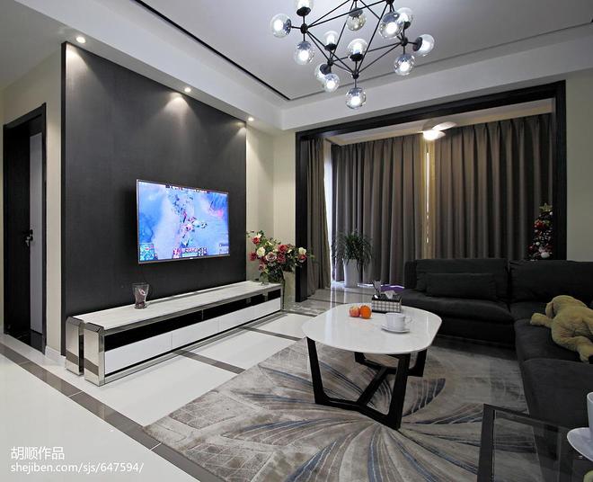 22万元复式150平米装修案例·效果图  将爱·90后小夫妻的黑白调-13