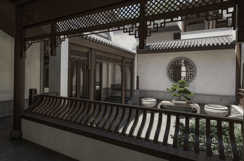 中式建筑庭院，我们的设计作品。-8