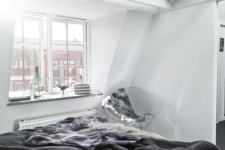 瑞典 59 平米黑白小 loft，巧用白色和自然光扩展空间-19
