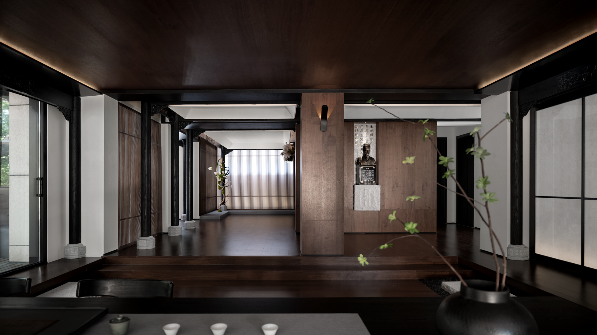 宁静深沉的东方美学私人国学会所丨吾疆设计-18