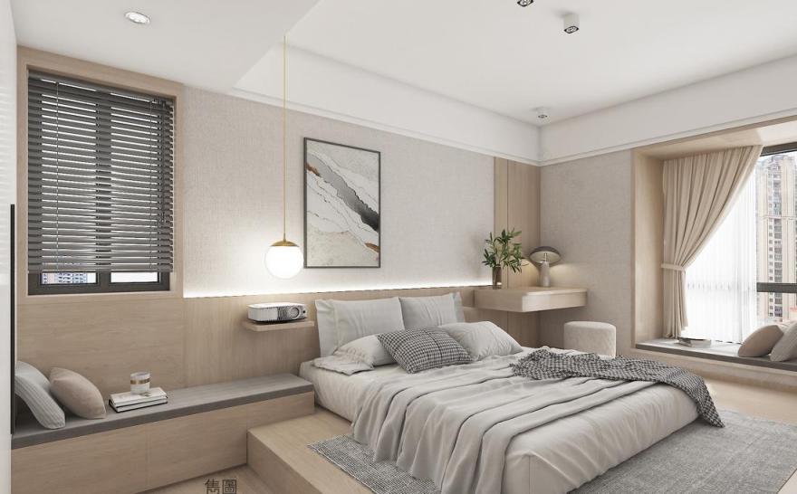 奶咖色日式原木风家居设计-22