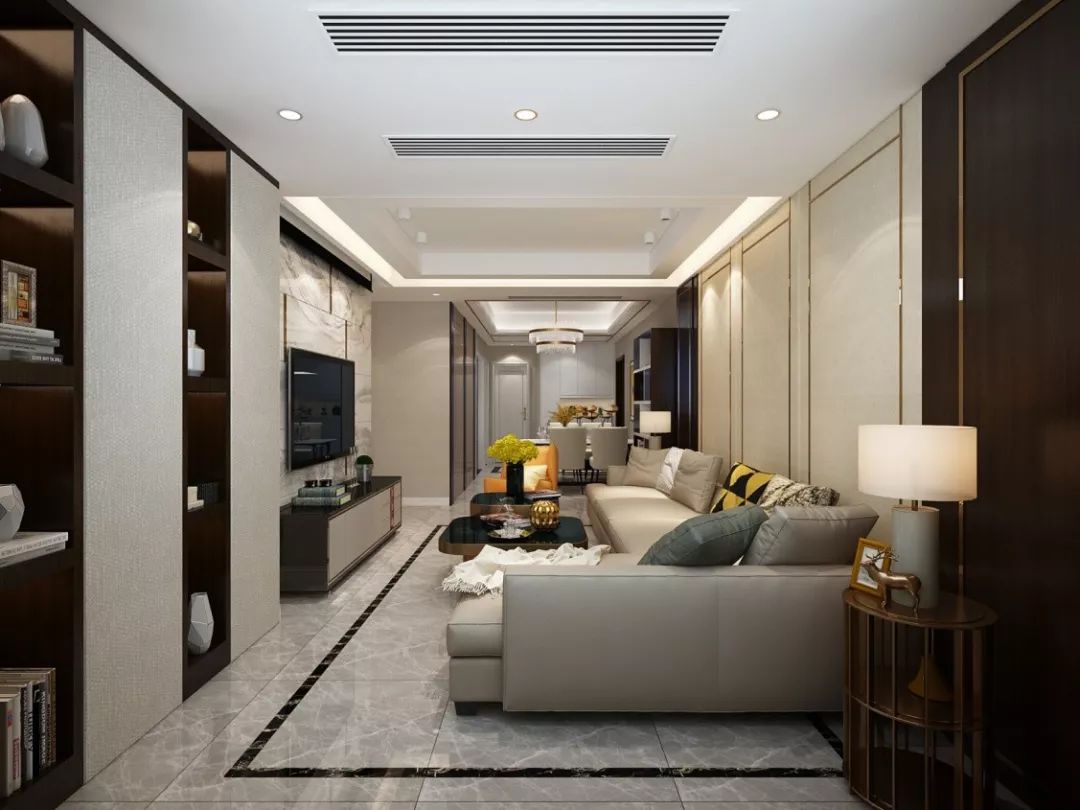 杭州公馆 90㎡现代轻奢空间，窄框线++ 金属元素引领潮流-3