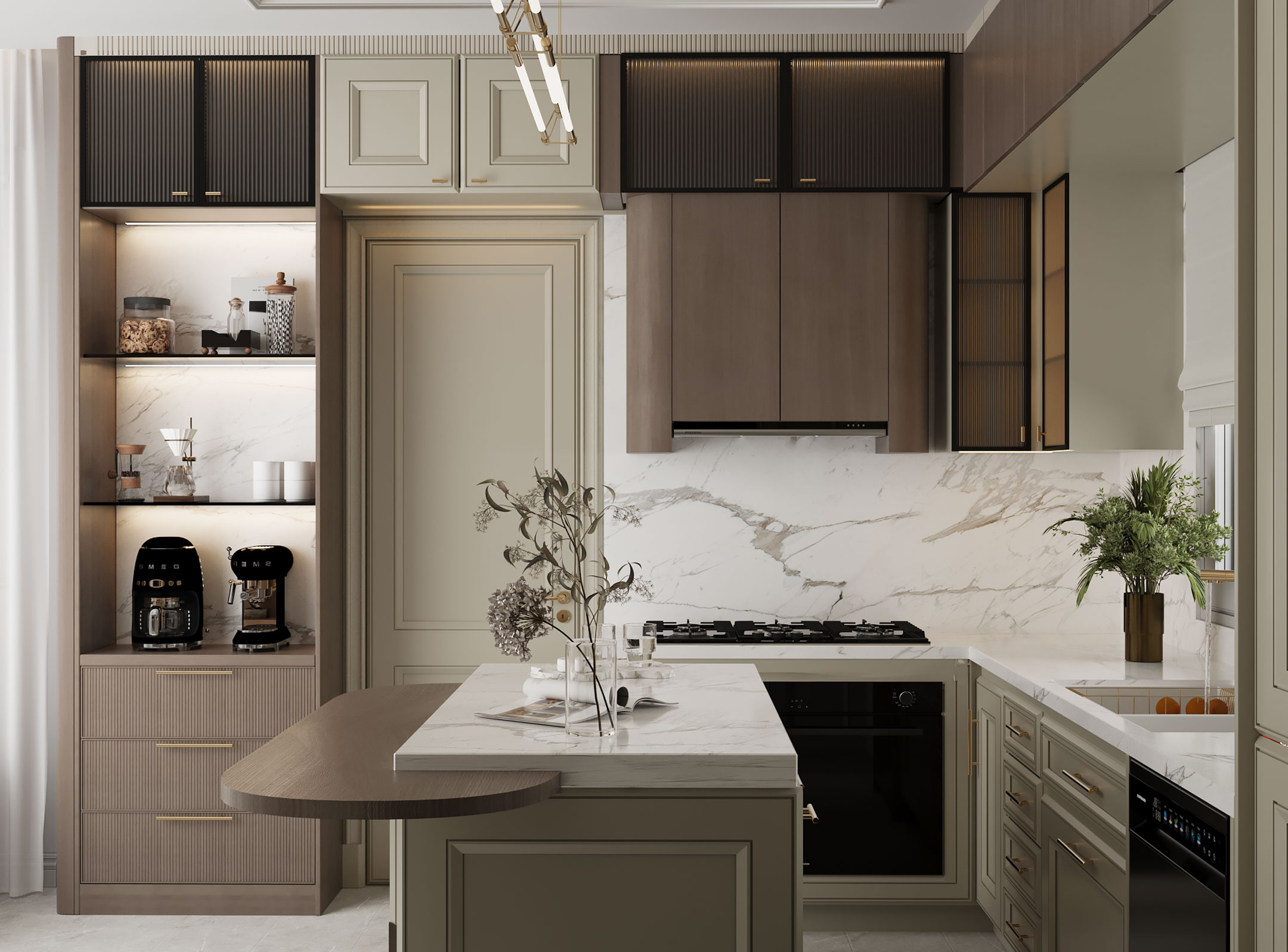 当代客厅与厨房设计丨约旦安曼-7