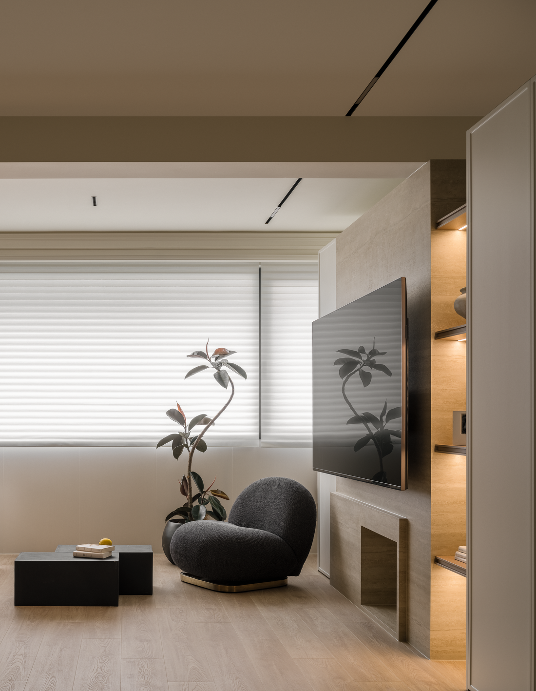 餐厨一体大洄游感知极简法式的浪漫与轻盈-16