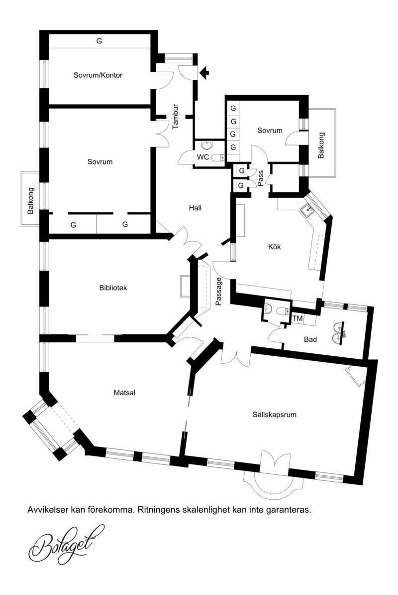 瑞典马尔默中心古典奢华风格的暗色调公寓设计-35