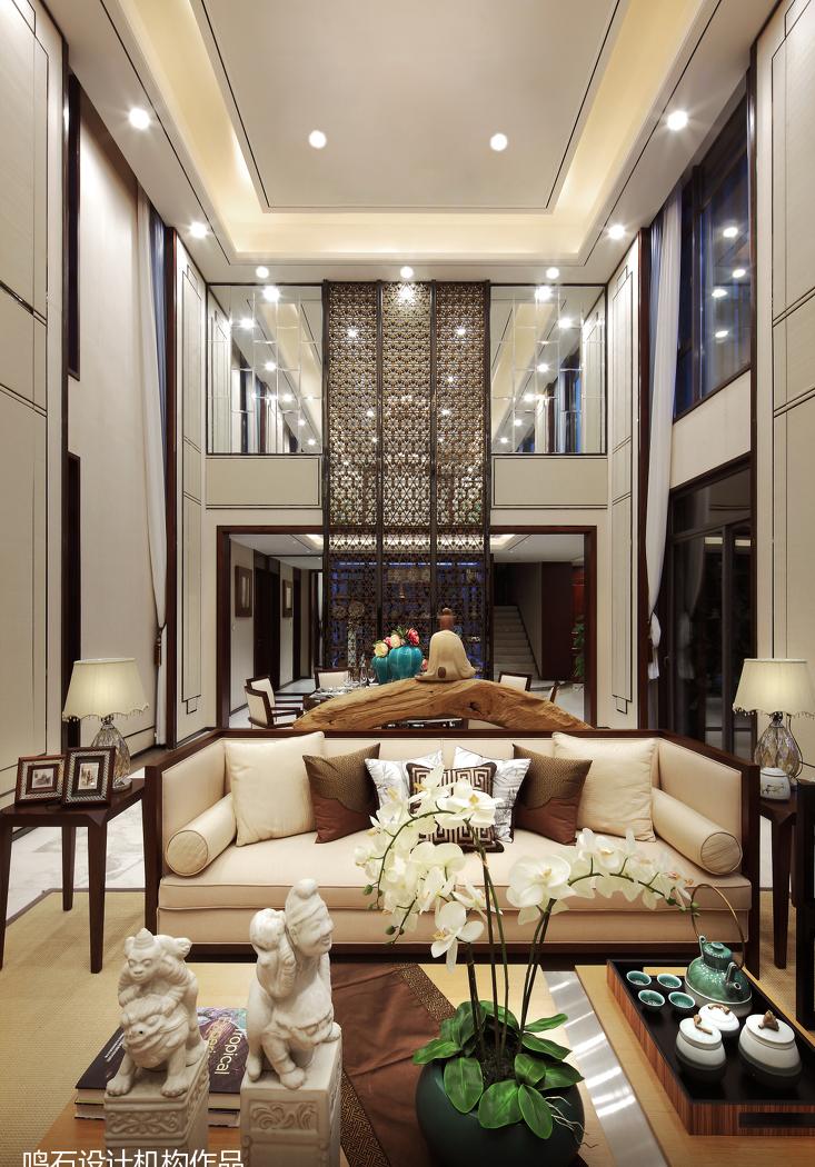 鸣石设计机构丨别墅丨鸣石(国际)设计机构(新中式)-3