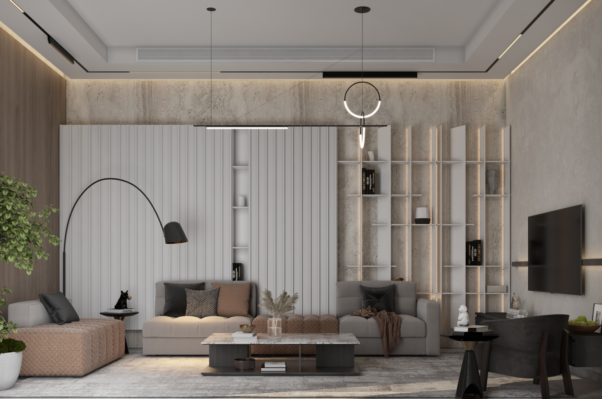 GFMinimalism Style 别墅一层设计丨AB18 Office-7