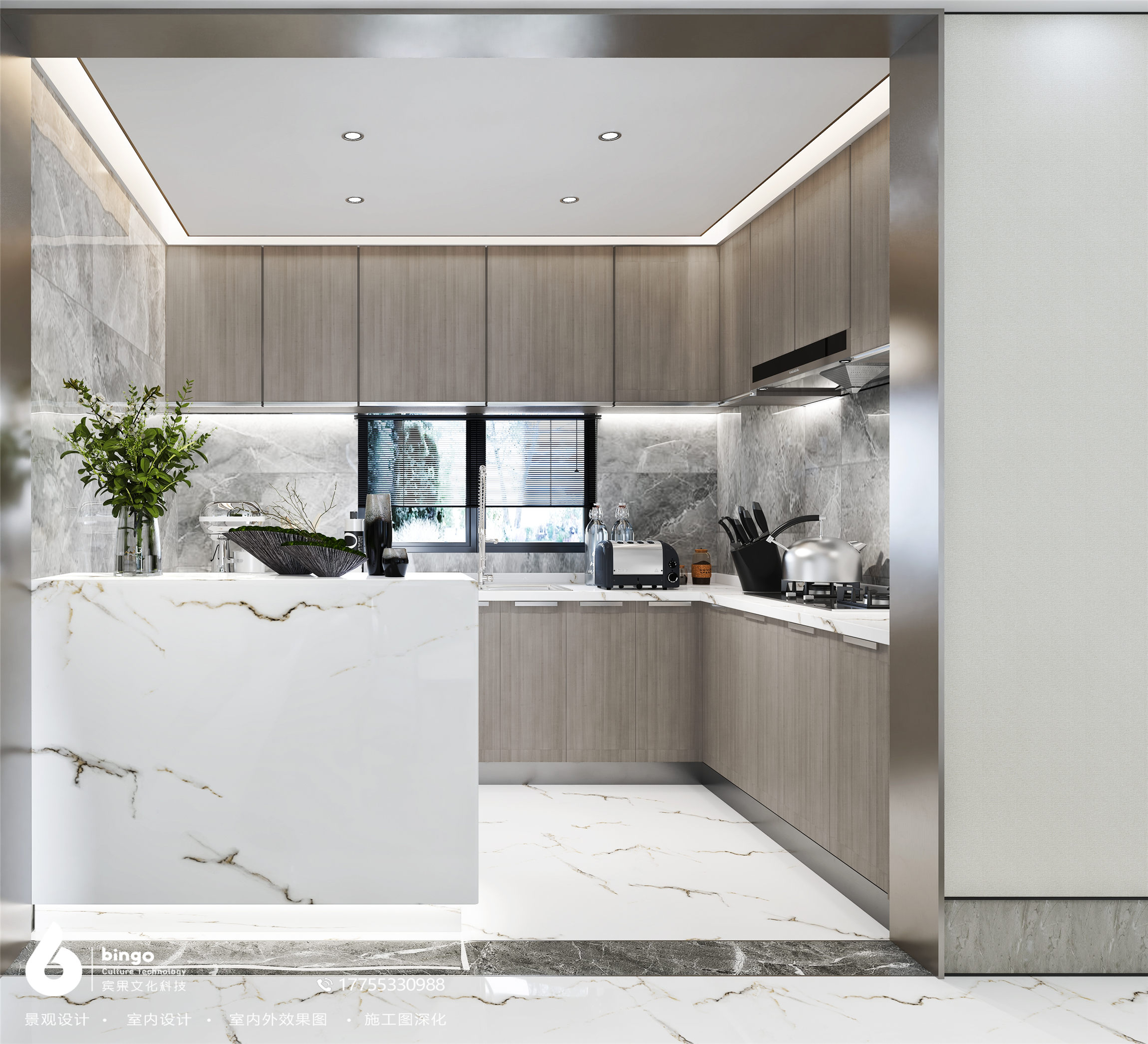 西安现代轻奢别墅设计 | 轻奢风格与金属材质的完美融合-19