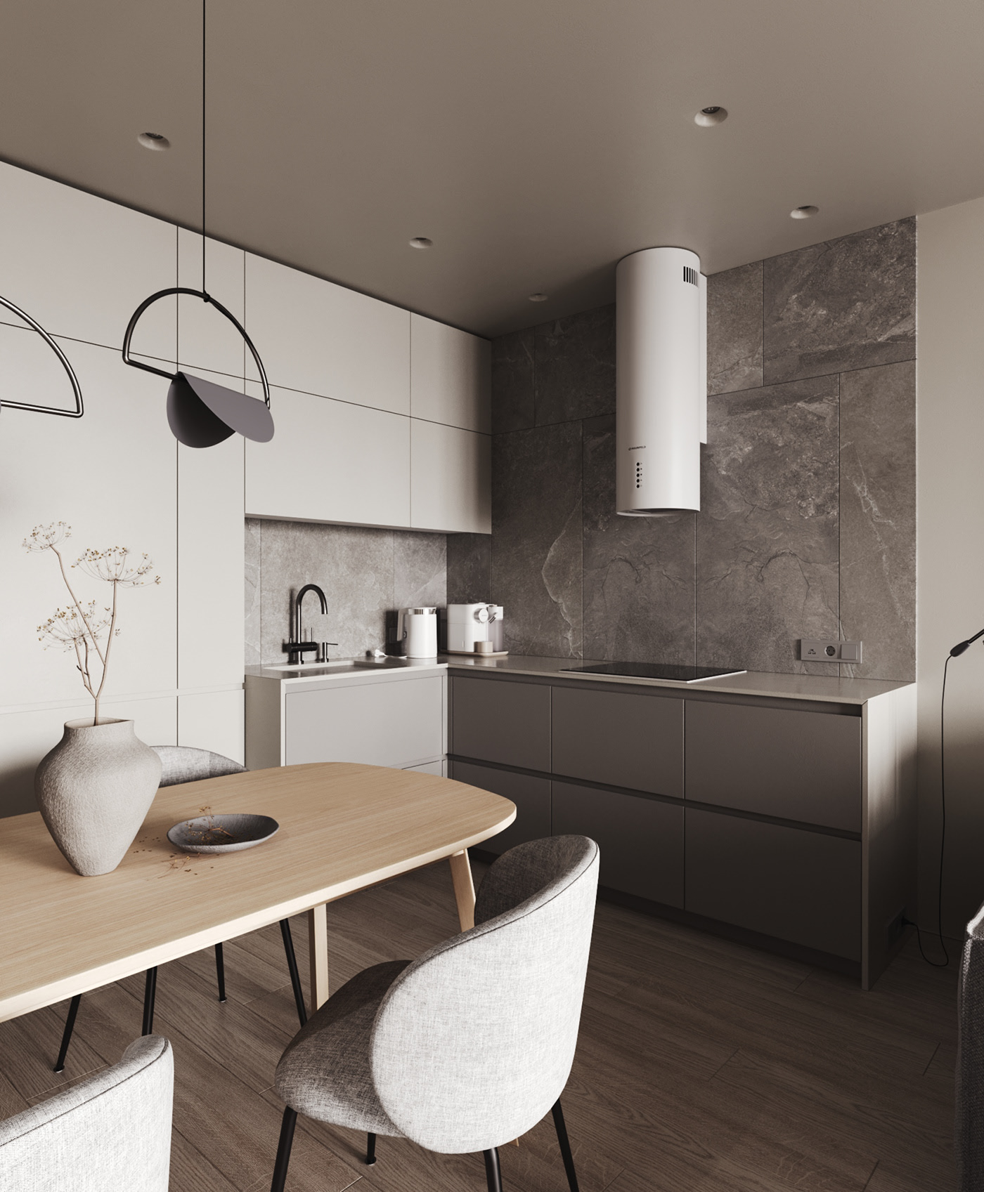 乌克兰基辅中性色系公寓设计-4