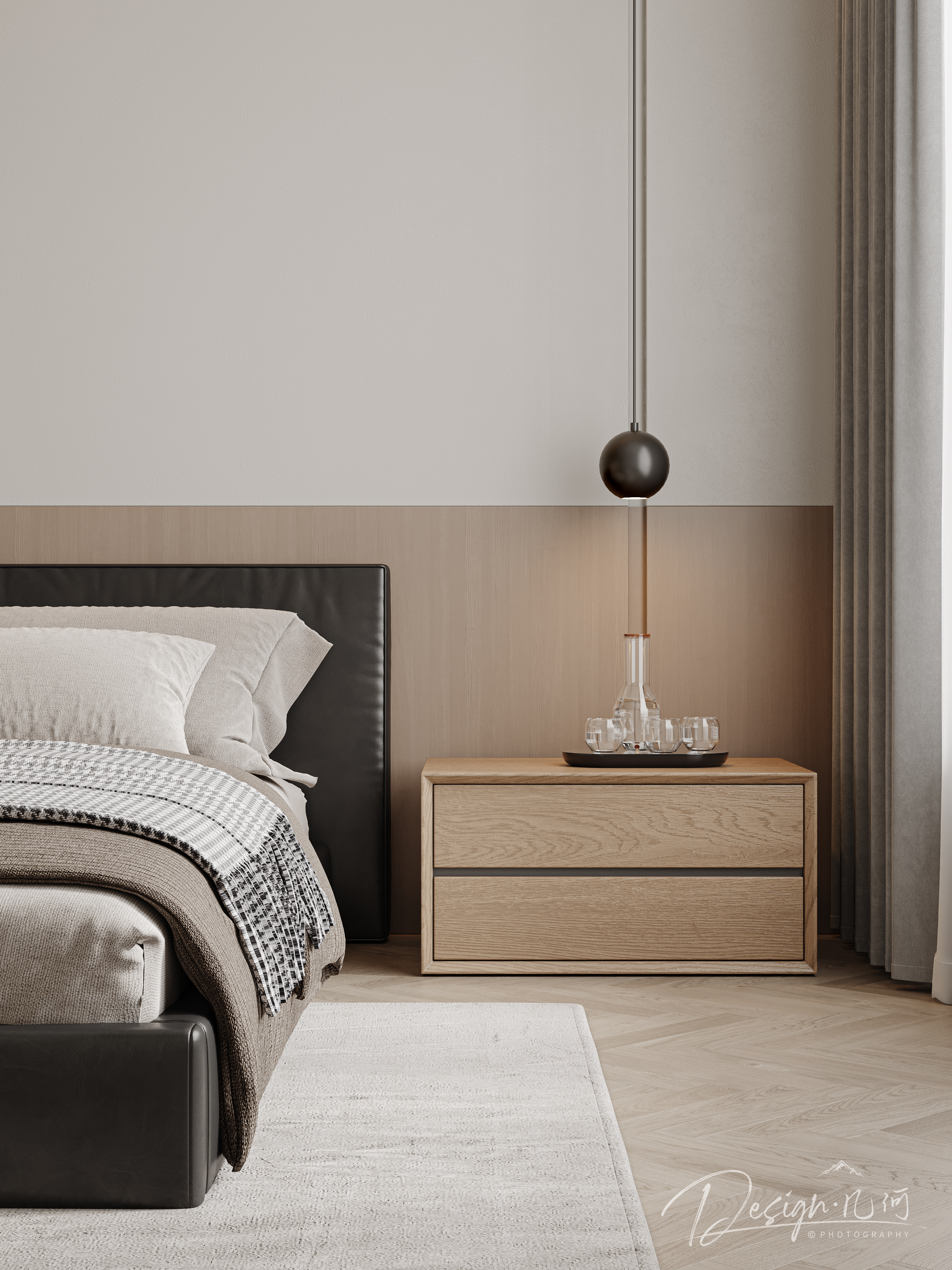 几何空间视觉表现 | 华润华府现代奶油风客餐厅-14