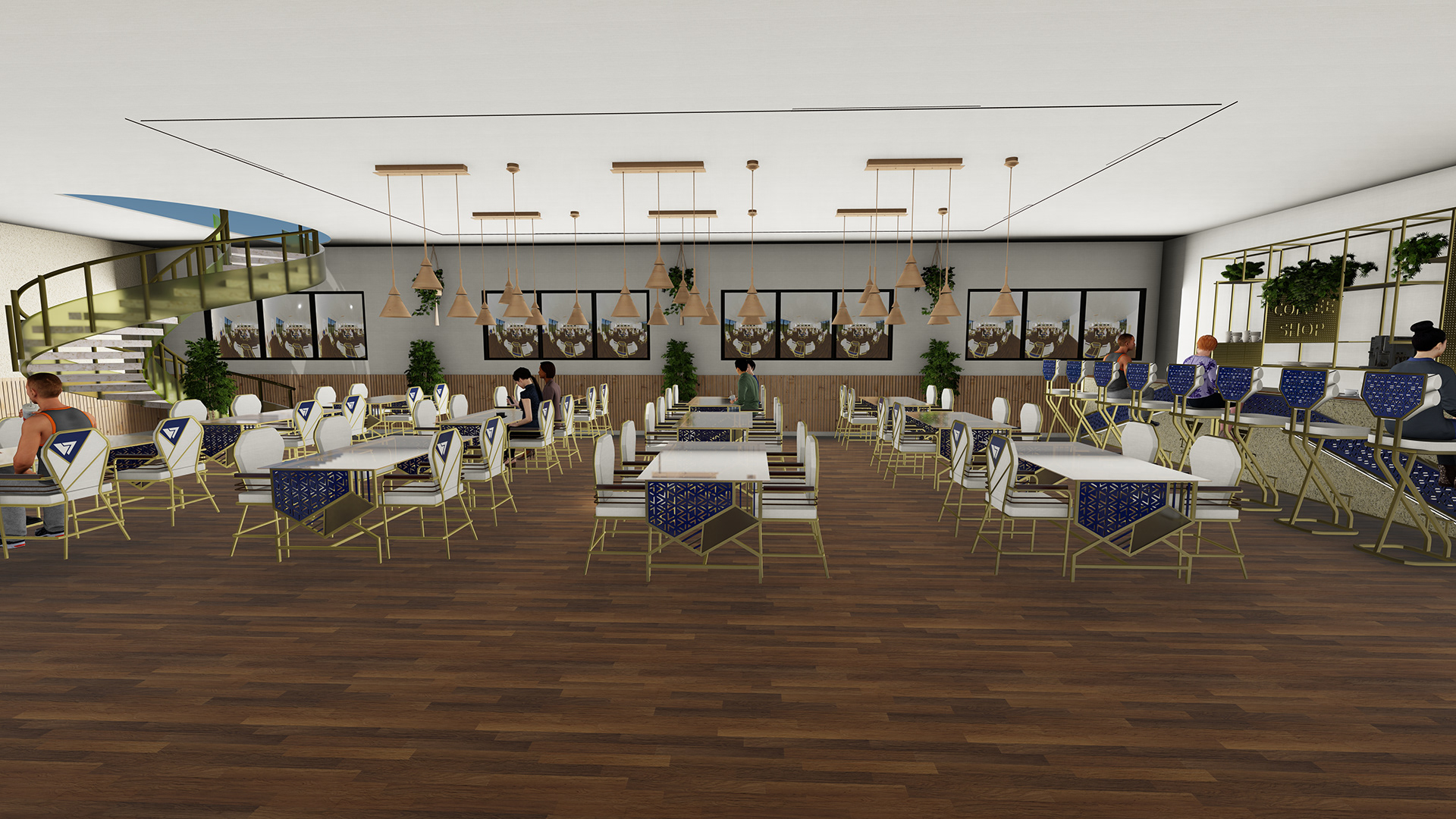 餐厅定制家具设计（极简室内概念）-9