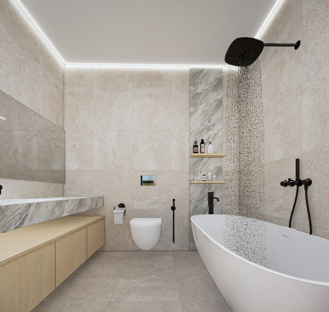 现代优雅带工作区主卧设计-14