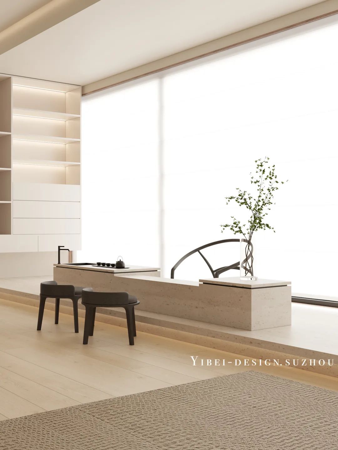 奶油极简,温馨家居的时尚表达丨中国苏州丨YIBEI DESIGN-16