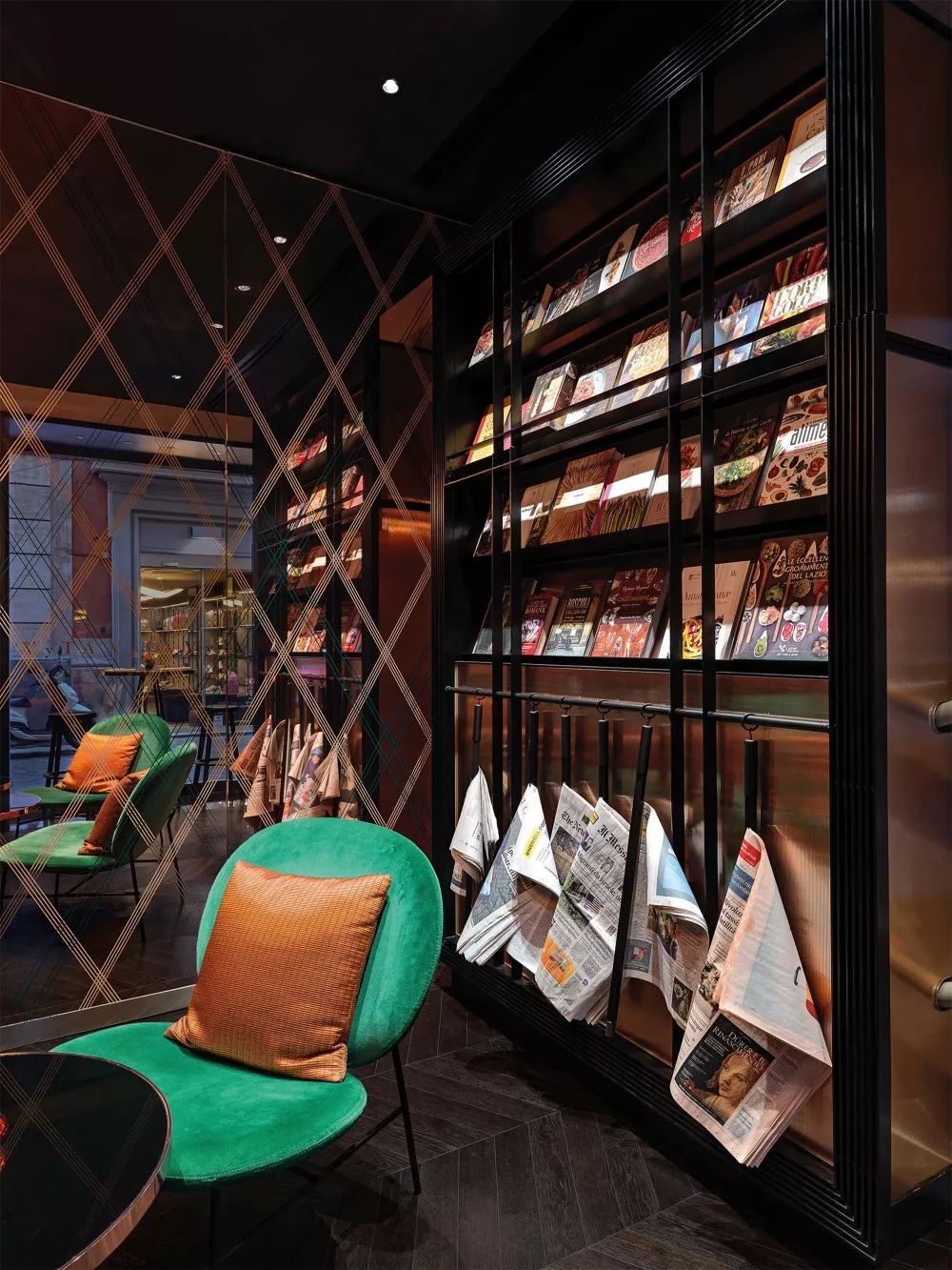 玫瑰金 橡木黑 VyTA罗马弗拉蒂纳餐厅酒吧 COLLIDANIELARCHITETTO-7