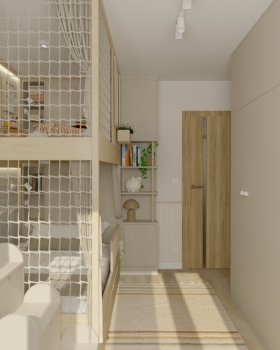 Pokój Zosi z antresolą w wersji beżowej | Wrocław