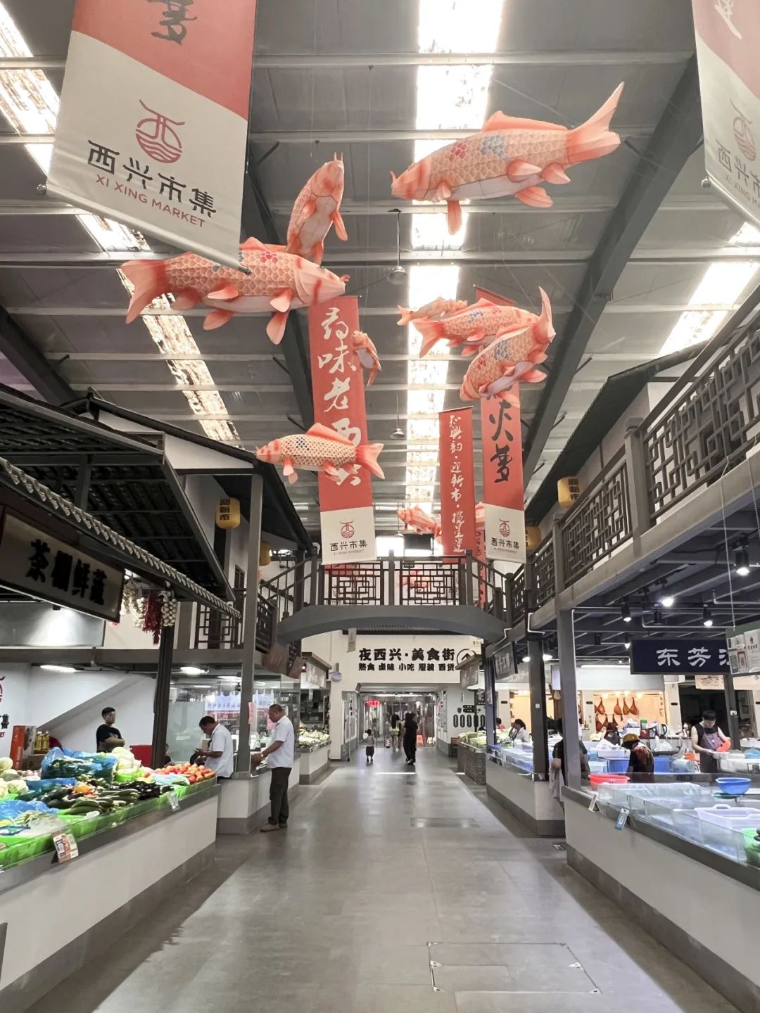 农贸市场设计案例｜老旧钢棚市场的蝶变重生，杭州西兴市集解锁国风古韵之美-6