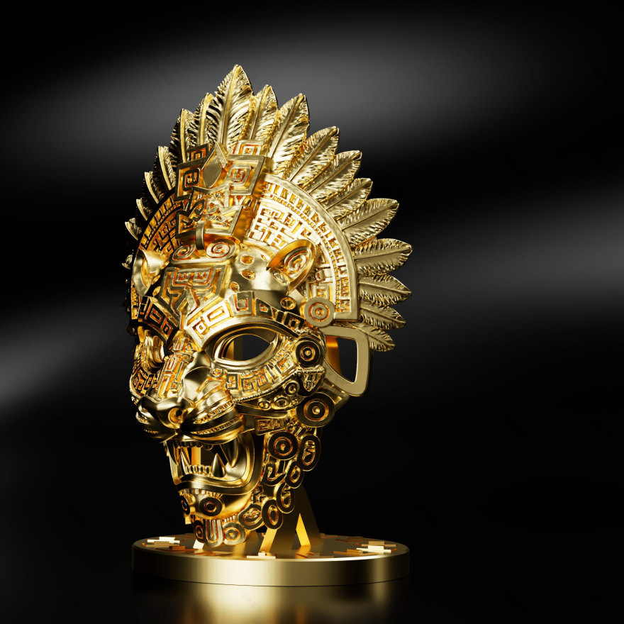 Aztec Jaguar Warrior Mask-16