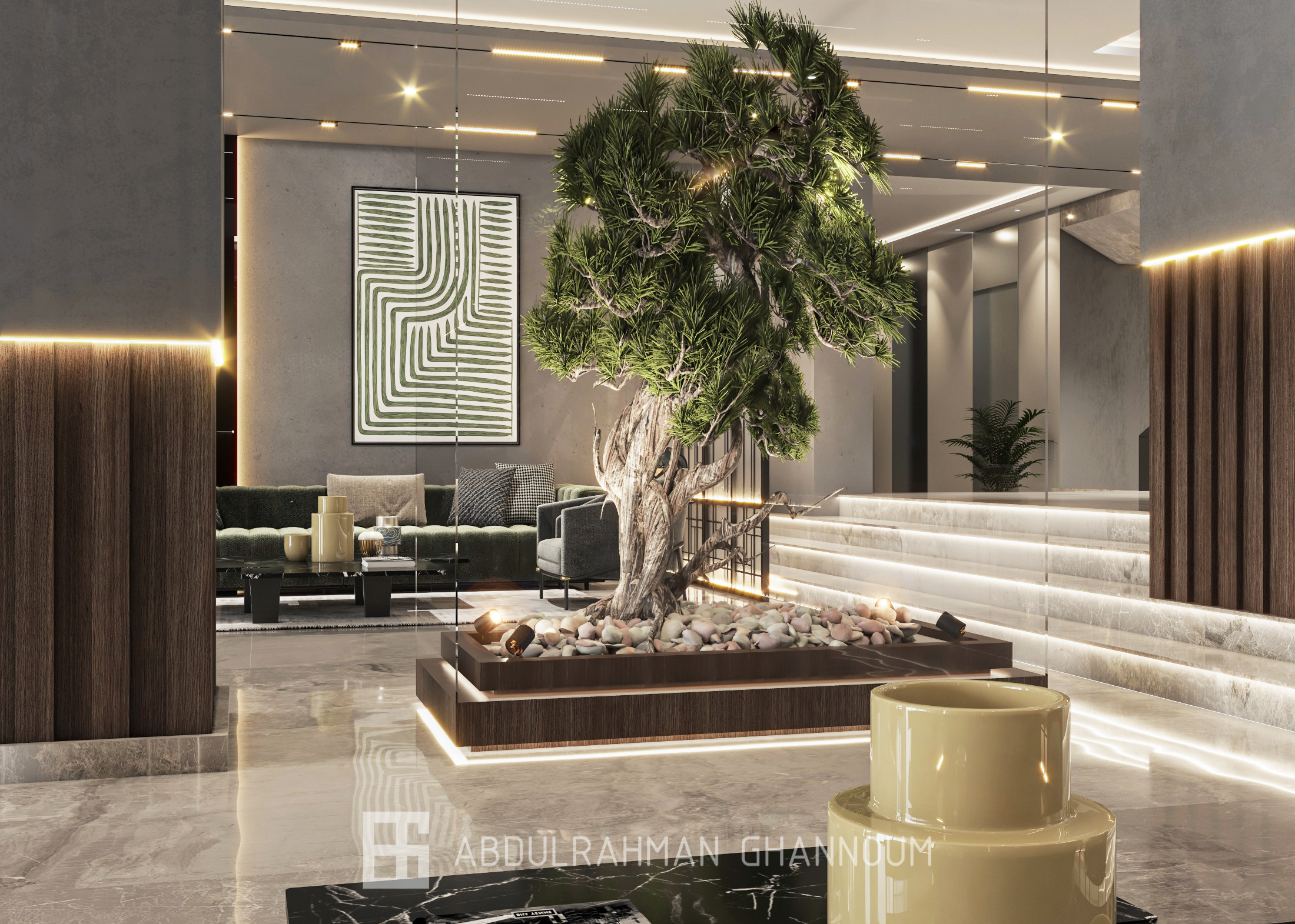 酒店入口室内设计丨Eng. Abdulrahman Ghannoum-1