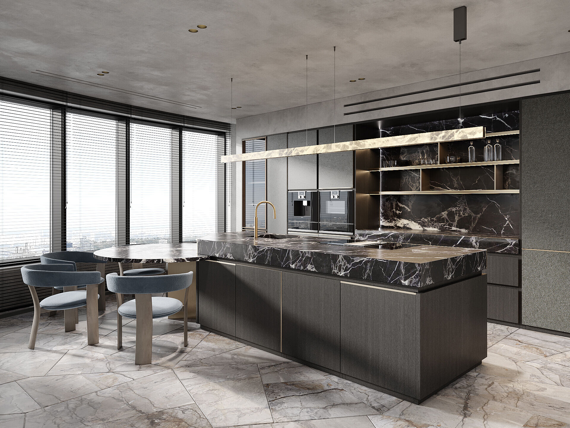 乌克兰极简黑公寓丨乌克兰基辅丨IQOSA-17