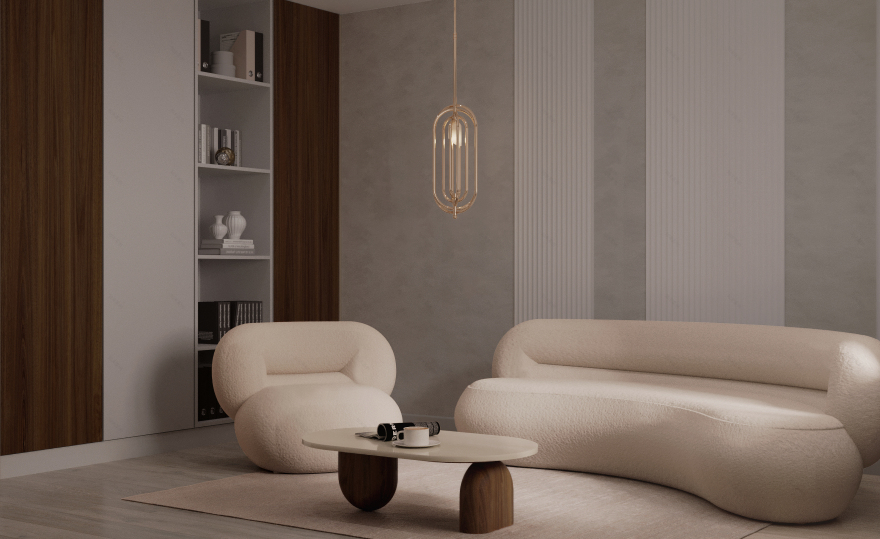 全白色客厅空间丨Katerina Russkih-6