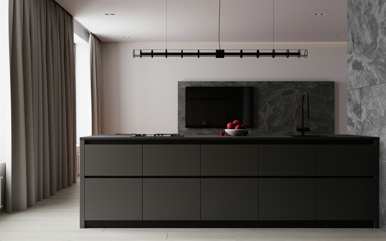 高级黑+橙色卧室设计-7