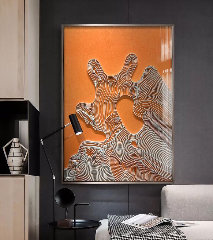 新中式禅意立体装饰画客厅玄关卧室沙发床头背景墙软装样板房挂画-7