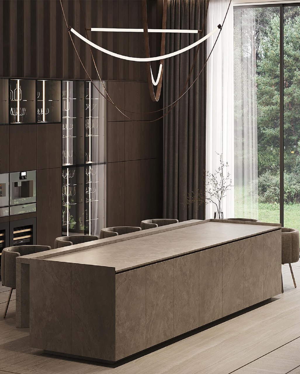 Визуализация кухни 18 м2, стиль Модерн-5