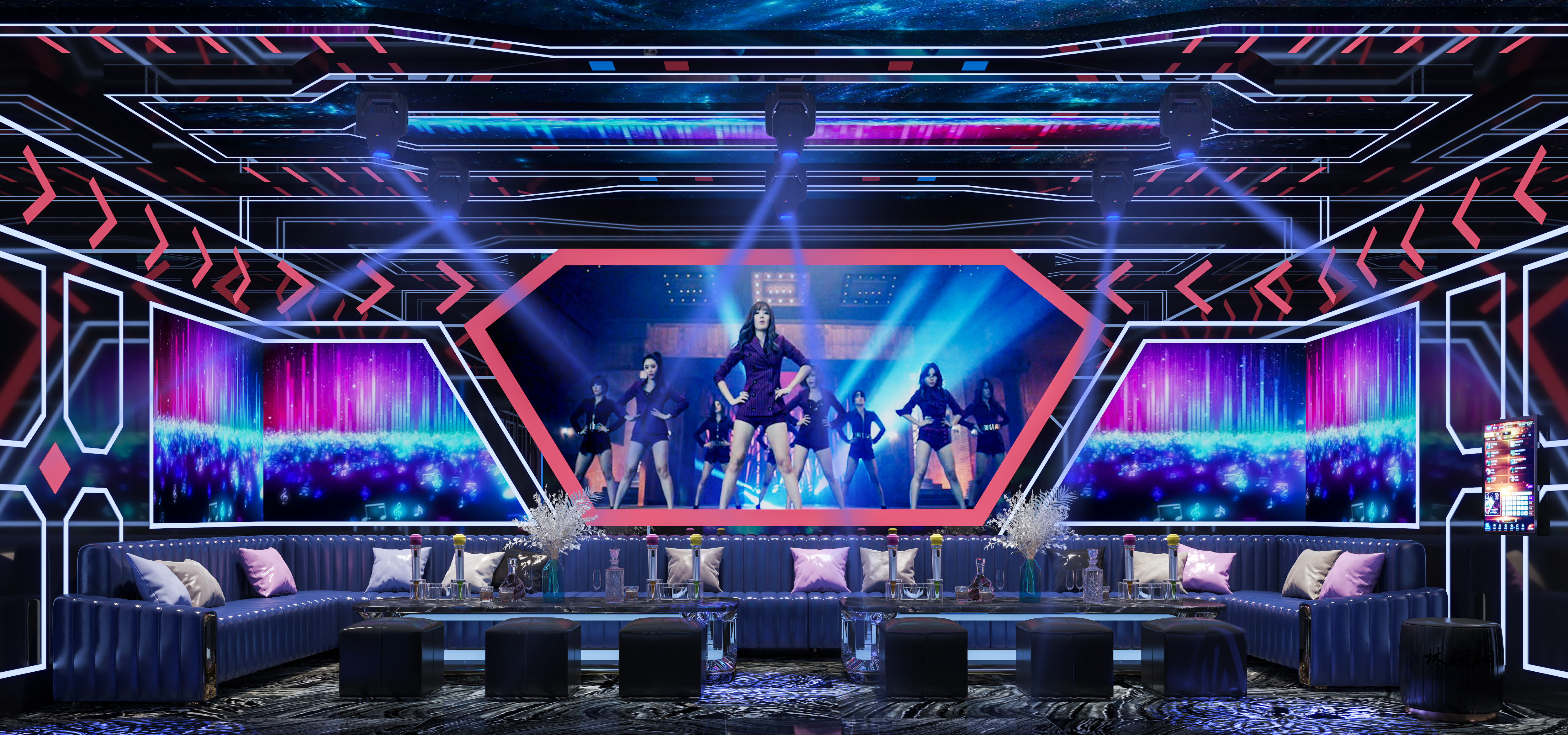 KTV设计|炫酷的灯光 迷人的夜晚-2